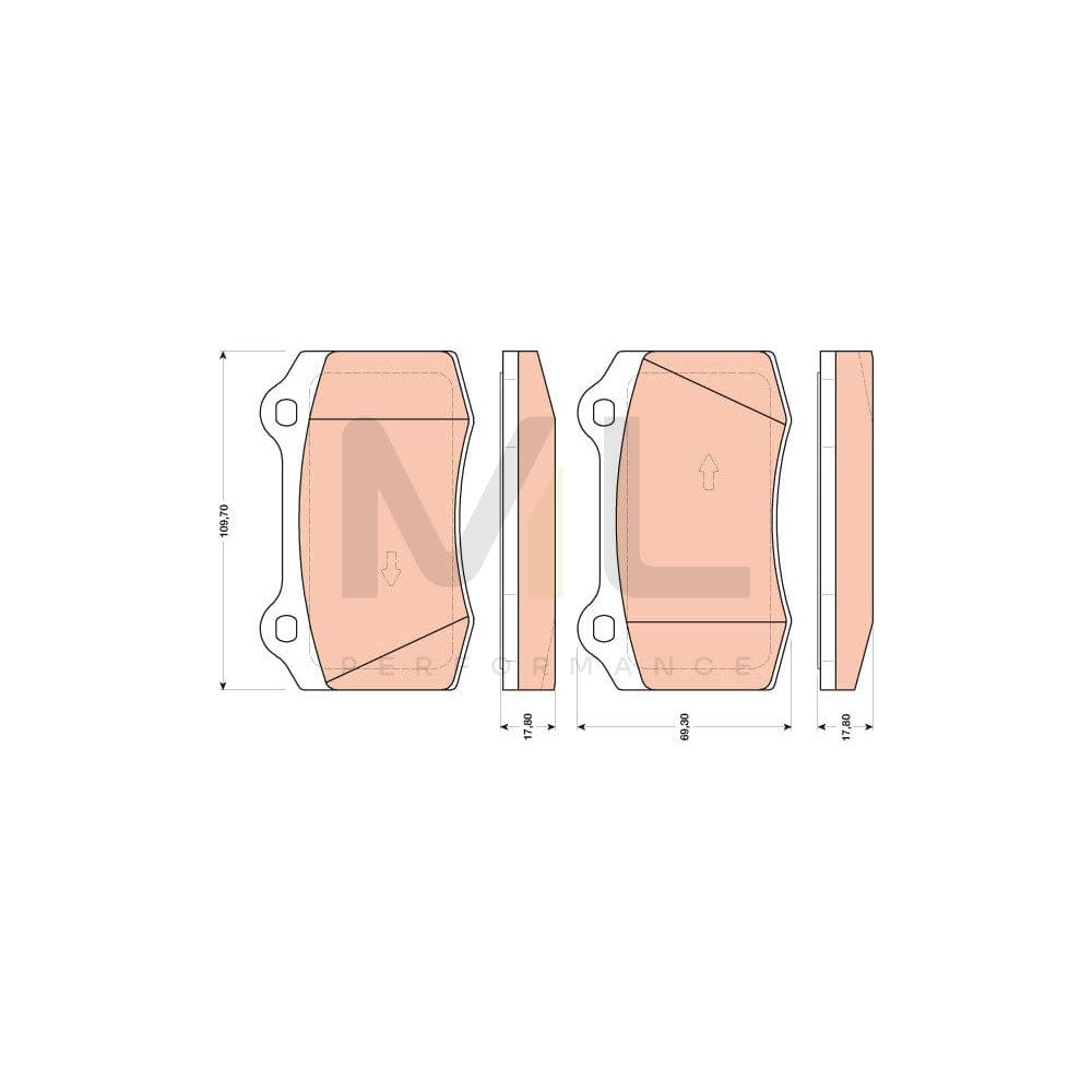 TRW Gdb1772 Brake Pad Set For Ford Focus Mk1 Hatchback (Daw, Dbw) Not Prepared For Wear Indicator