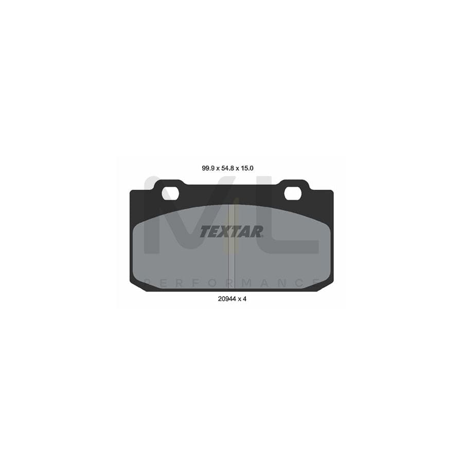 TEXTAR 2094401 Brake pad set not prepared for wear indicator