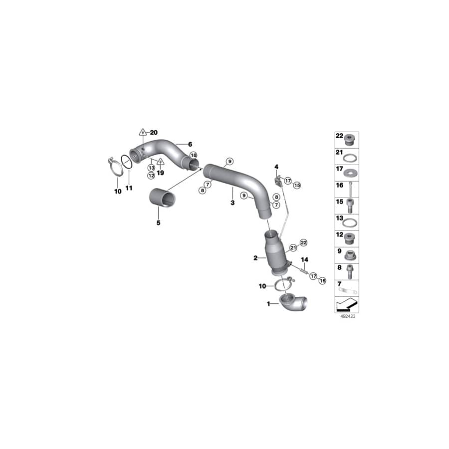 Genuine BMW 18308416404 Rear Pipe RECHTS/RH (Inc. M6 GT3)