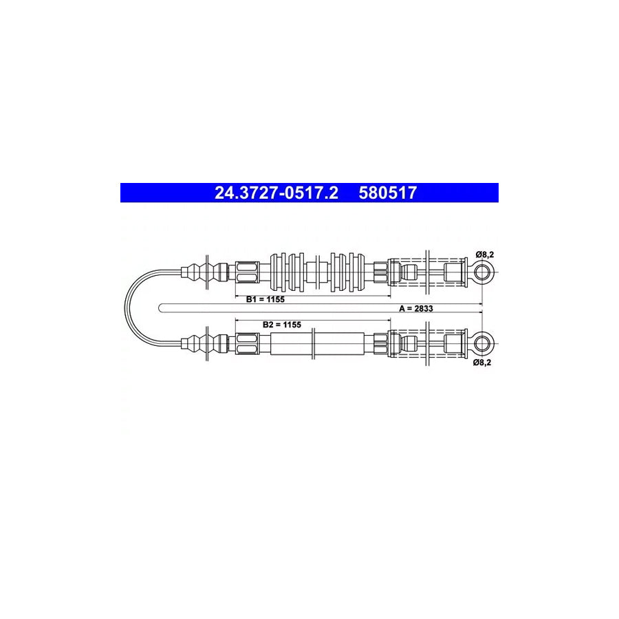 ATE 24.3727-0517.2 Hand Brake Cable