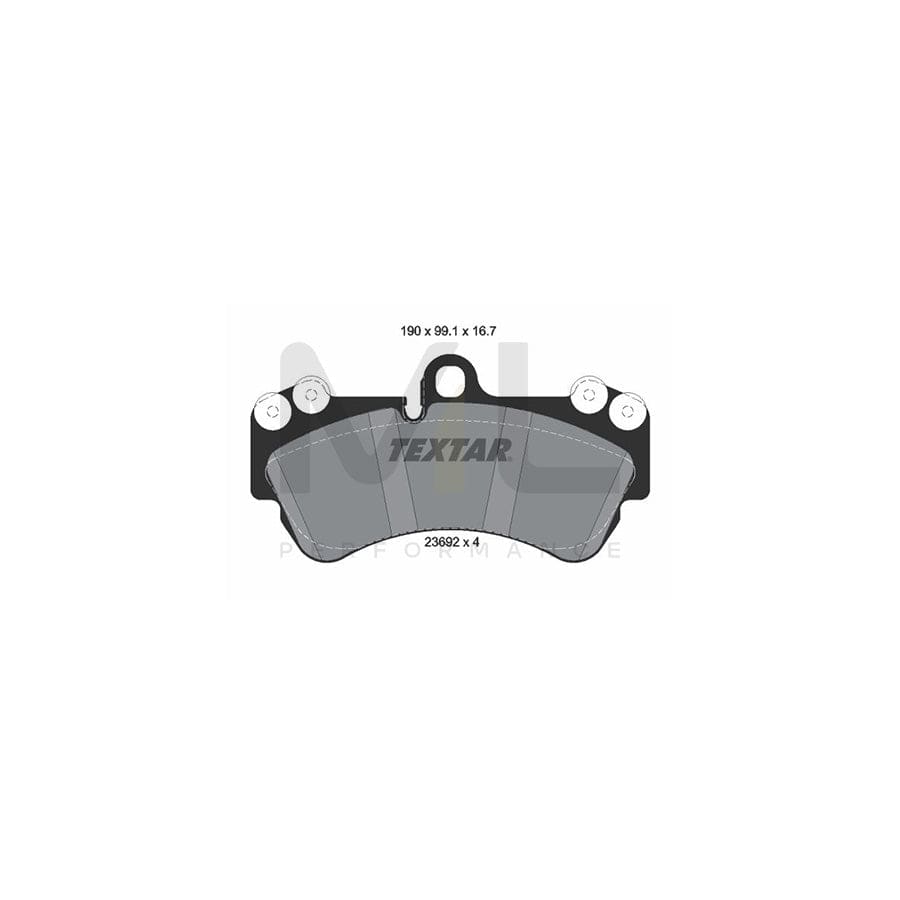 TEXTAR 2369281 Brake pad set epad, prepared for wear indicator, with counterweights