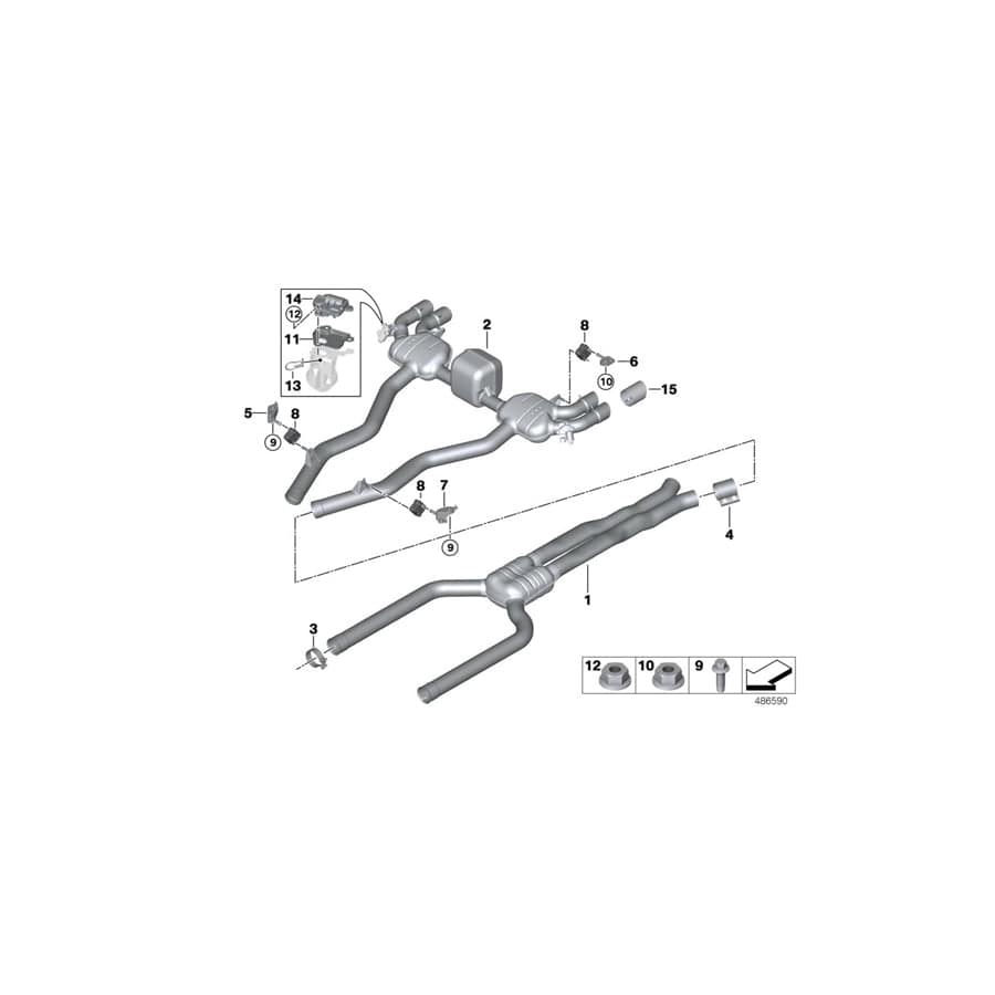 Genuine BMW 18308094208 F91 F92 Front Muffler (Inc. M8)