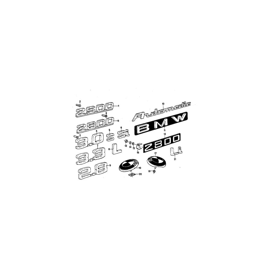 Genuine BMW 51141803552 Emblem ''2500'' (Inc. 2500)