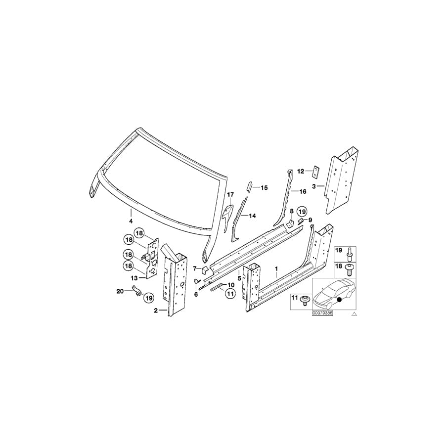 Genuine BMW 41217006245 E52 Seal Flange, Column A Left (Inc. ALPINA V8 & Z8)