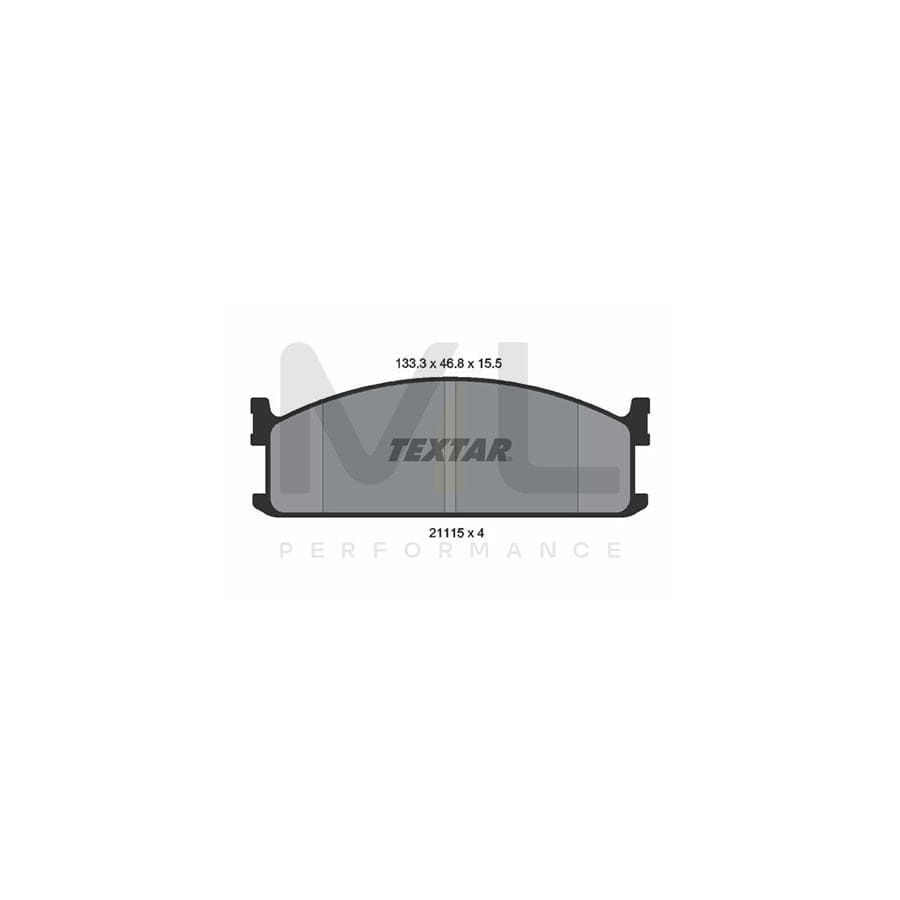 TEXTAR 2111501 Brake pad set not prepared for wear indicator
