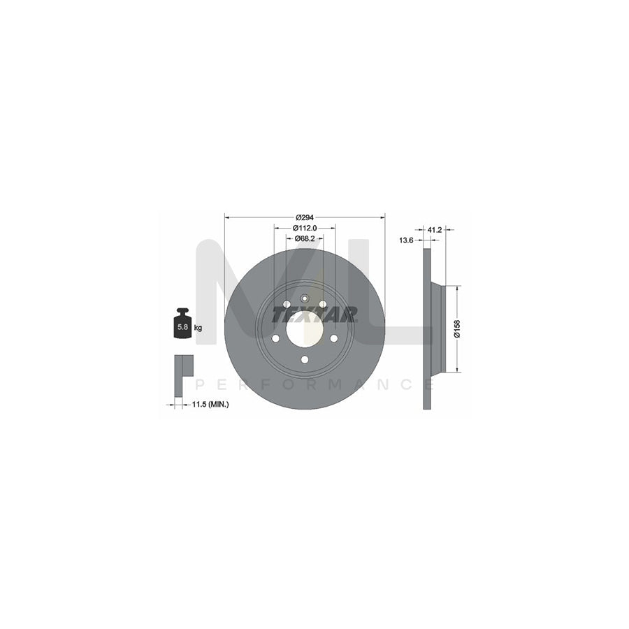TEXTAR PRO 92098103 Brake Disc Solid, Coated, without wheel hub, without wheel studs  - 1 piece