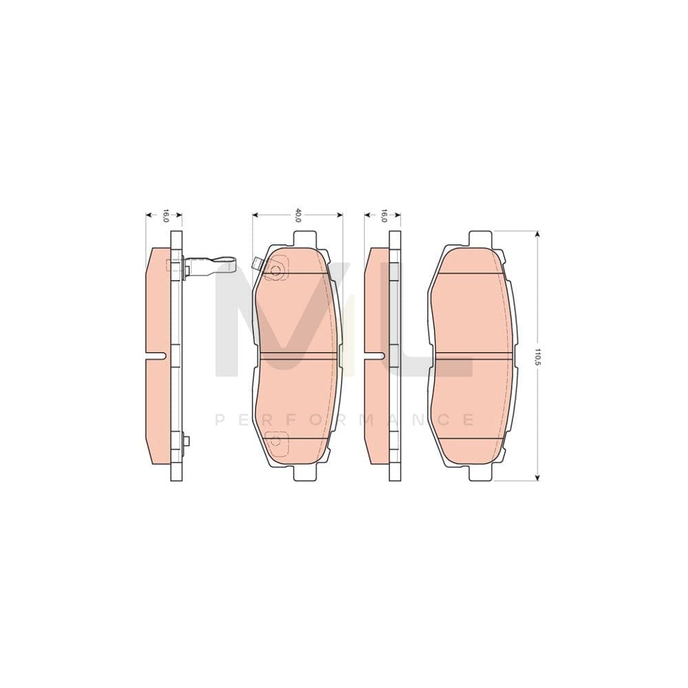 TRW Gdb3442 Brake Pad Set With Acoustic Wear Warning