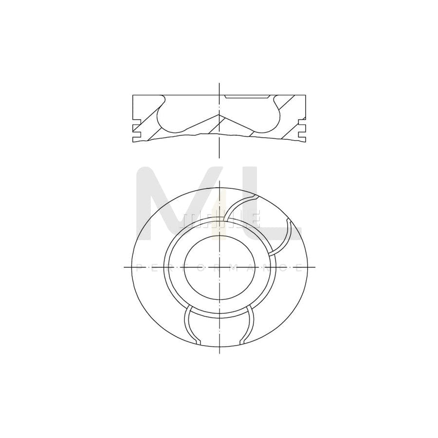 MAHLE ORIGINAL 681 02 02 Piston 91,5 mm, with piston ring carrier, without cooling duct | ML Performance Car Parts
