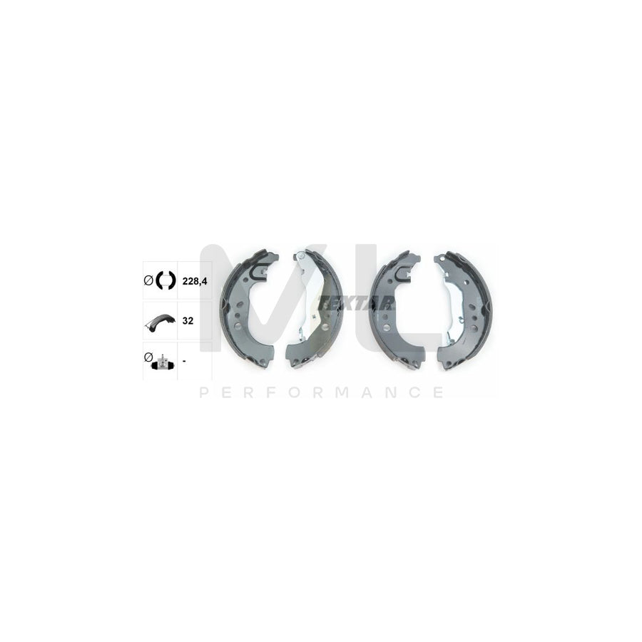 TEXTAR 91080100 Brake Shoe Set with handbrake lever