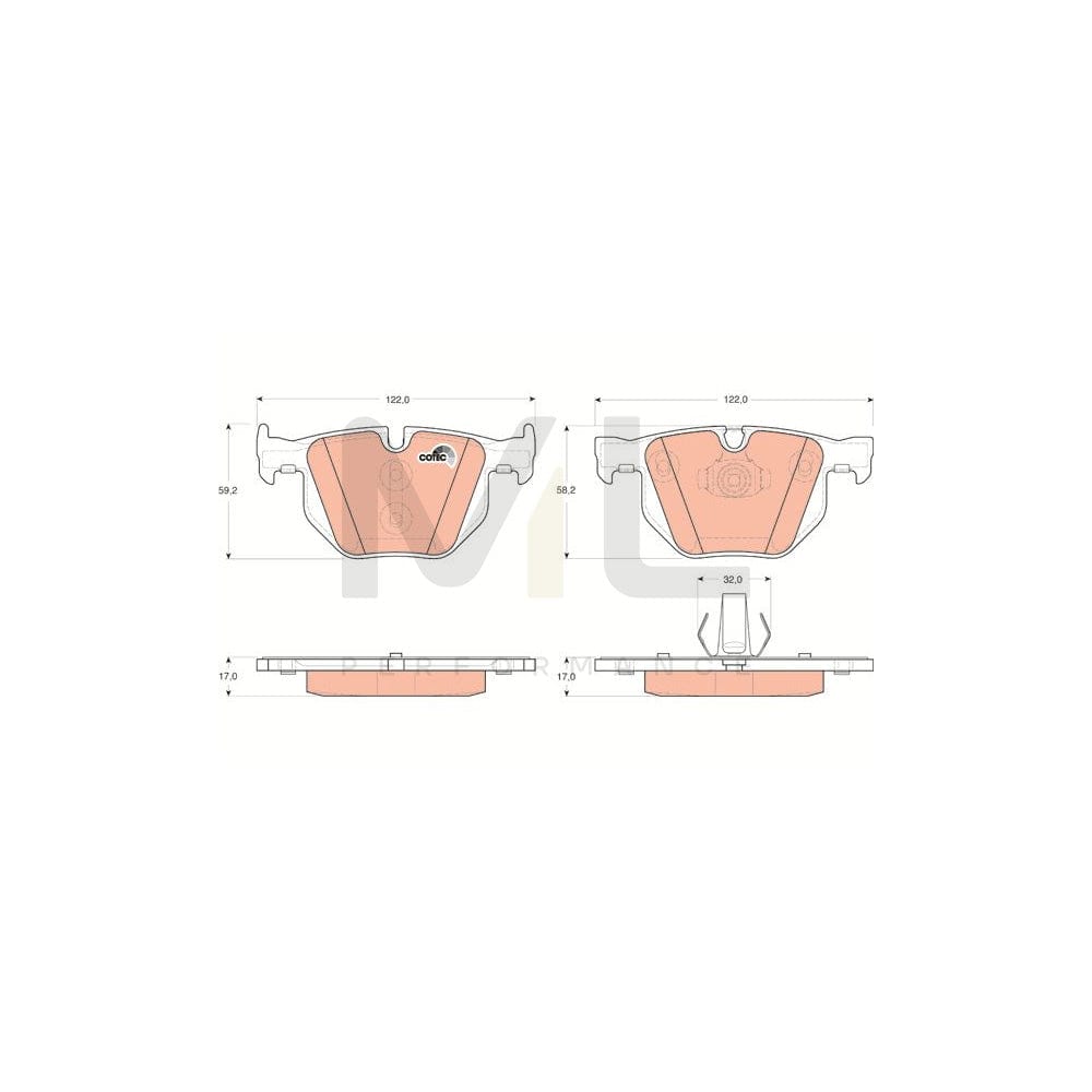 TRW Cotec Gdb1730 Brake Pad Set Prepared For Wear Indicator