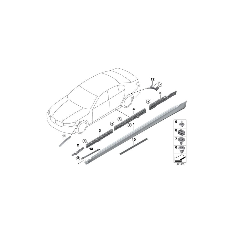 Genuine BMW 51778064984 G12 Rocker Panel Trim, Primed, Right M (Inc. 750LiX 4.0, 750LiX 4.4 & 740iX)