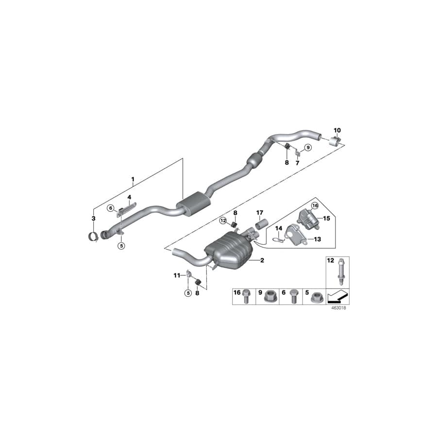 Genuine BMW 18308643656 F30 Rear Silencer Bracket, Front (Inc. 330e)