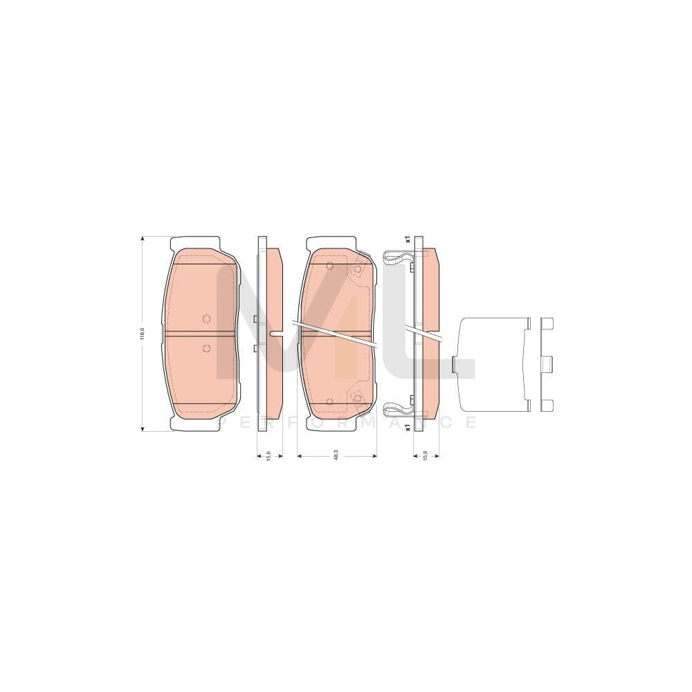 TRW Gdb3417 Brake Pad Set With Acoustic Wear Warning