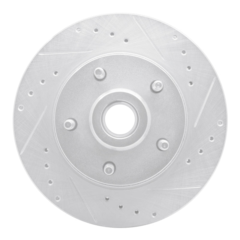 R1 Concepts R1 73-73 Ford Galaxie 500 Front Right Drilled & Slotted Silver Brake Rotor