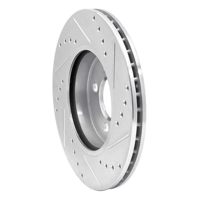 R1 Concepts R1 07-15 Mini Cooper Clubman Front Left Drilled & Slotted Silver Brake Rotor