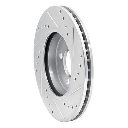 R1 Concepts R1 07-15 Mini Cooper Clubman Front Left Drilled & Slotted Silver Brake Rotor