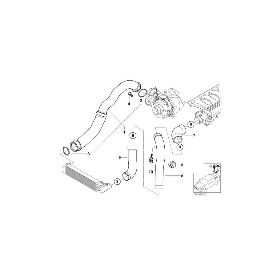 Genuine BMW 11617799393 E46 Pressure Hose Assy (Inc. 320d & 320td)