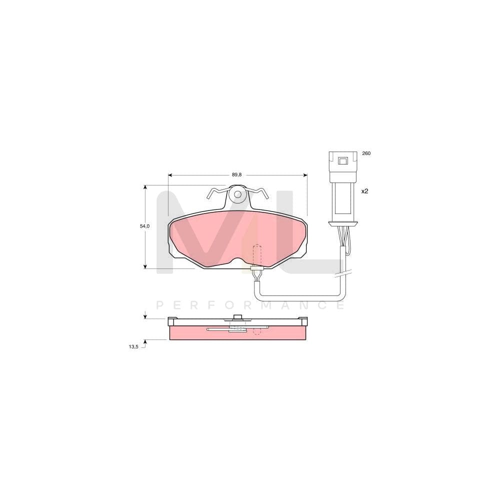 TRW Gdb471 Brake Pad Set Incl. Wear Warning Contact, With Brake Caliper Screws, With Accessories