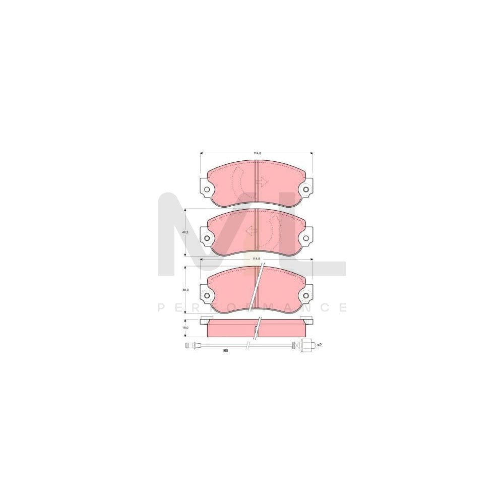 TRW Gdb282 Brake Pad Set For Talbot 1307-1510 Hatchback Incl. Wear Warning Contact