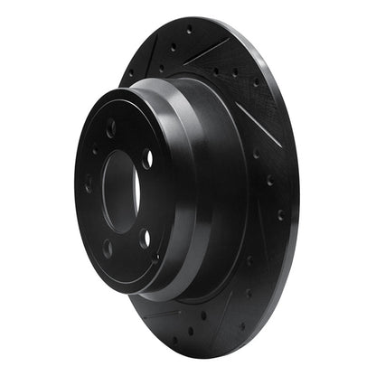 R1 Concepts R1 96-04 Volvo S70 Rear Left Drilled & Slotted Black Brake Rotor