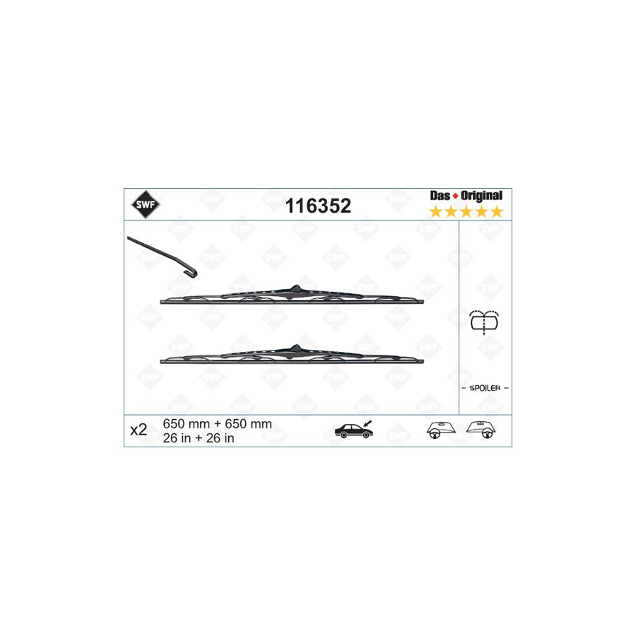 Swf Original Spoiler 116352 Wiper Blade