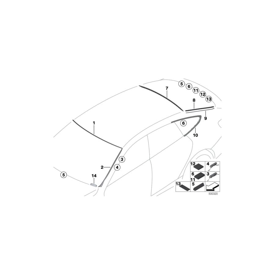 Genuine BMW 51377394885 Finisher, Side Window, Rear Left ALU (Inc. 335i, 320iX & 325d)