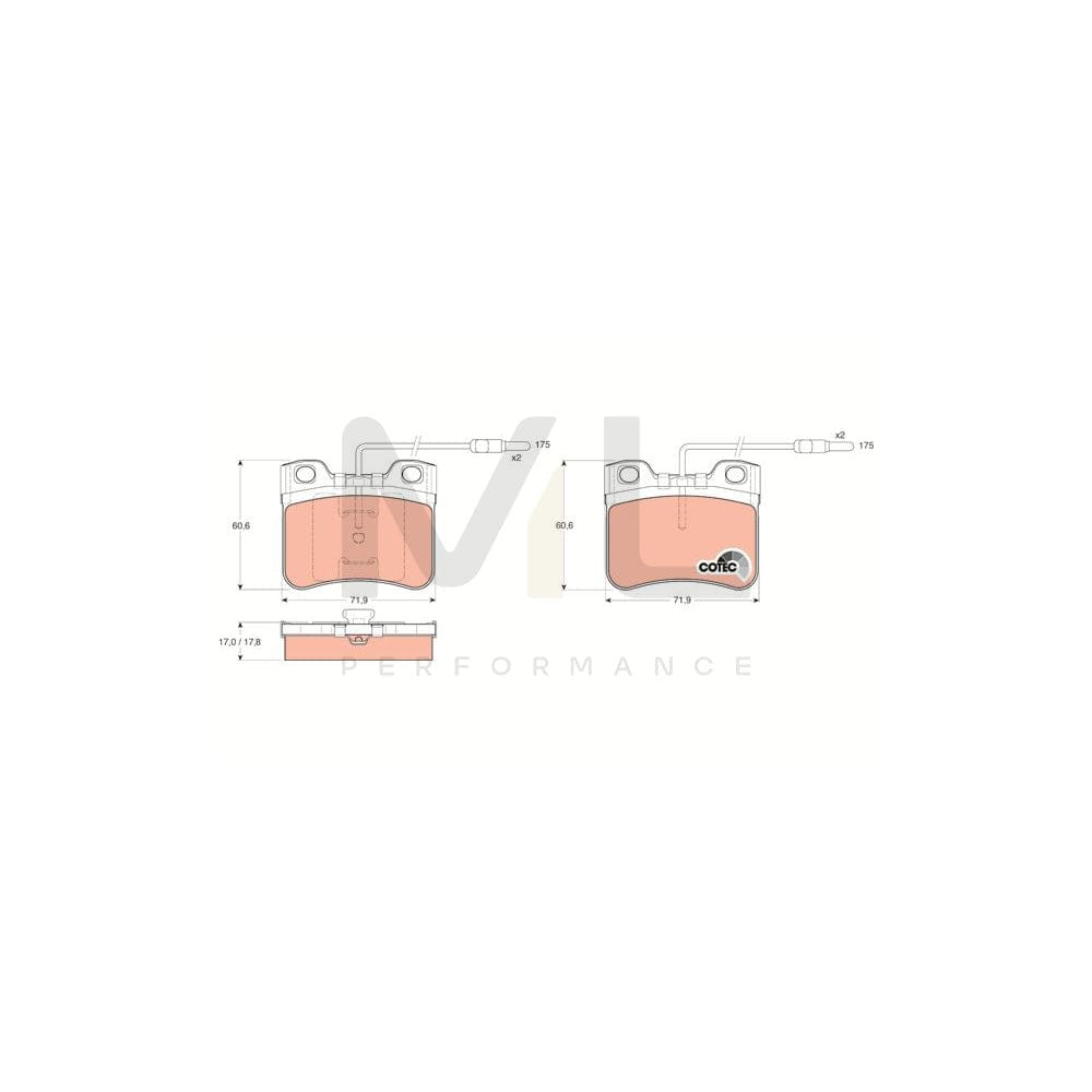 TRW Cotec Gdb906 Brake Pad Set Incl. Wear Warning Contact