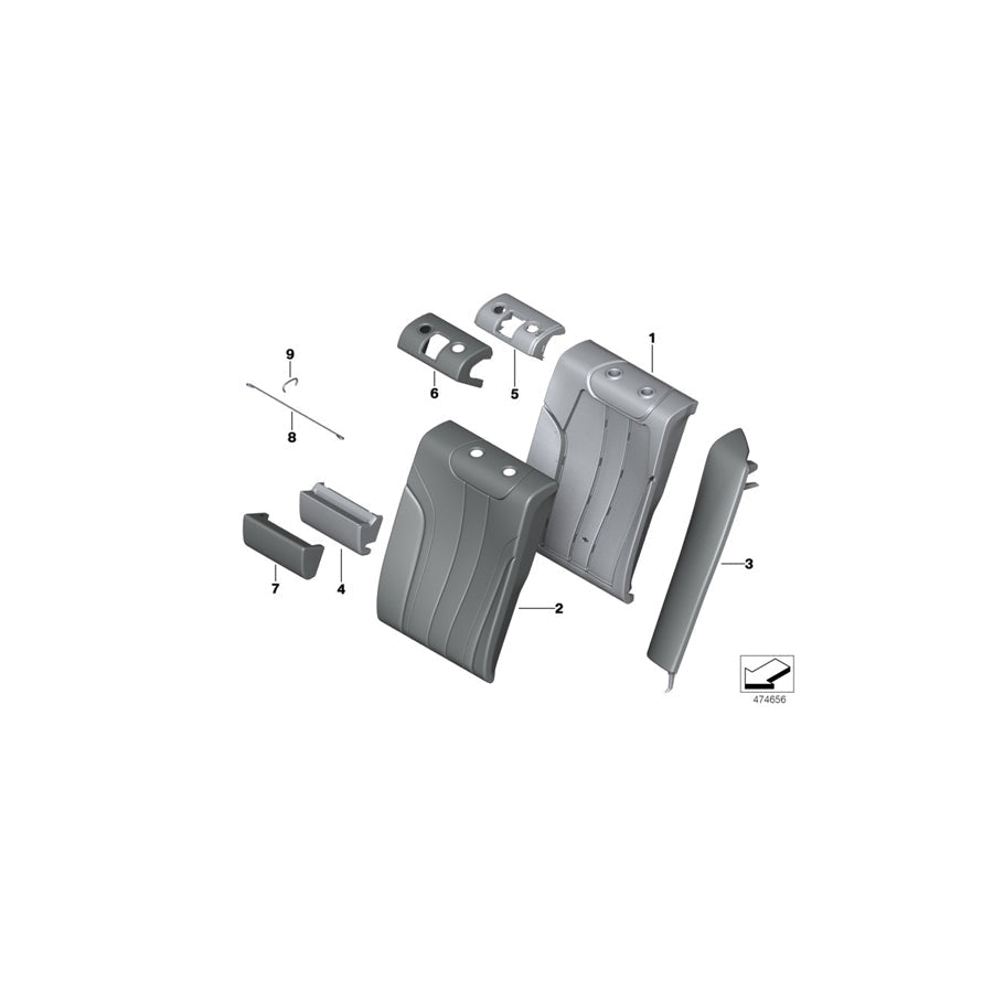 Genuine BMW 52208071295 F90 Cover, Backrest, Perforated Leather, Lft SCHWARZ (Inc. M5)