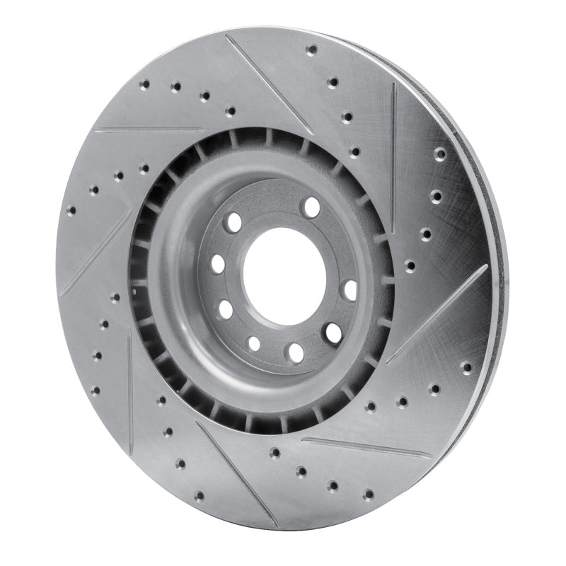 R1 Concepts R1 08-11 Saab 9-3 Front Left Drilled & Slotted Silver Brake Rotor