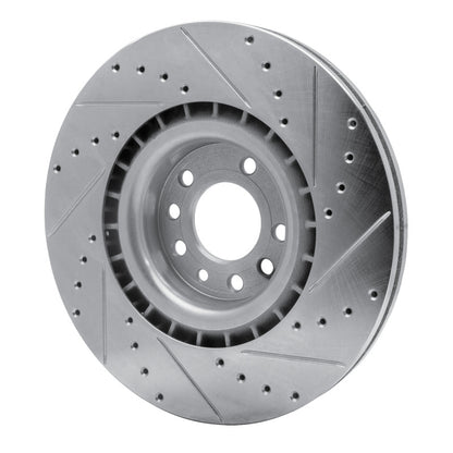 R1 Concepts R1 08-11 Saab 9-3 Front Left Drilled & Slotted Silver Brake Rotor