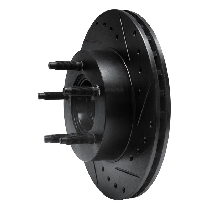 R1 Concepts R1 90-94 Ford Ranger (USA/Canada) Front Right Drilled & Slotted Black Brake Rotor