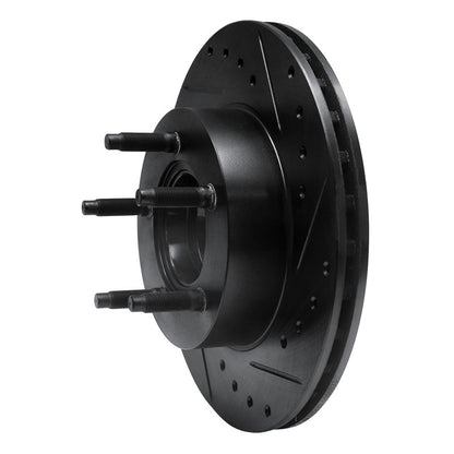 R1 Concepts R1 90-94 Ford Ranger (USA/Canada) Front Right Drilled & Slotted Black Brake Rotor