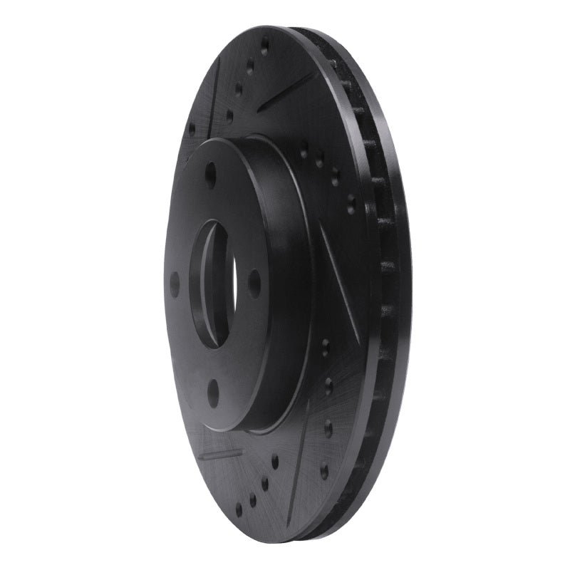 R1 Concepts R1 00-15 Ford Focus Front Left Drilled & Slotted Black Brake Rotor