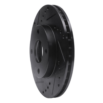 R1 Concepts R1 00-15 Ford Focus Front Left Drilled & Slotted Black Brake Rotor