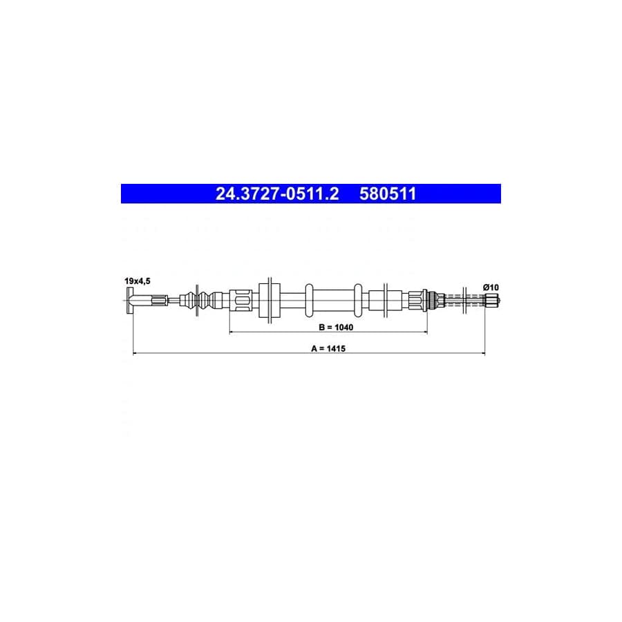 ATE 24.3727-0511.2 Hand Brake Cable