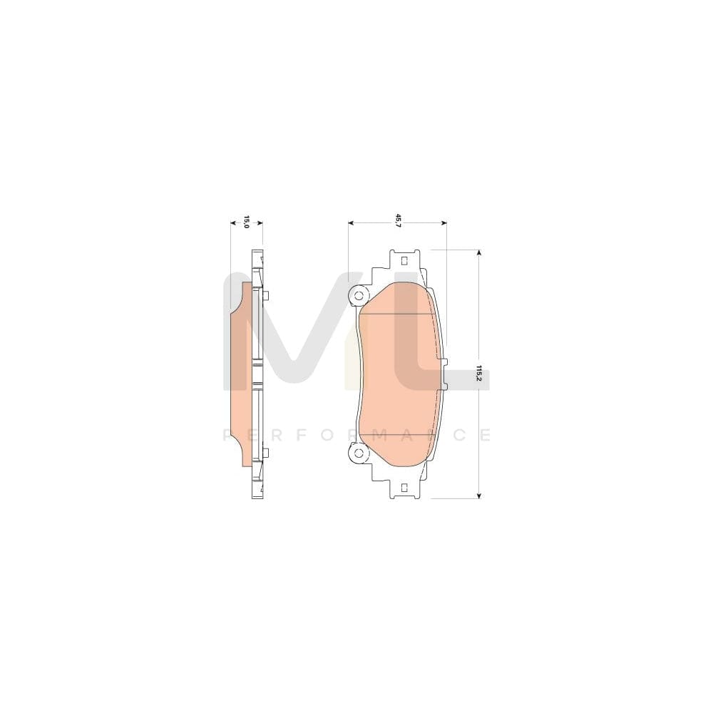 TRW Gdb3497 Brake Pad Set Not Prepared For Wear Indicator
