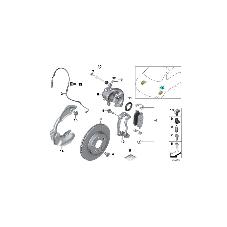 Genuine BMW 34106864764 Calliper Carrier Right (Inc. i3 94Ah Rex, i3 120Ah Rex & i3s 120Ah Rex)