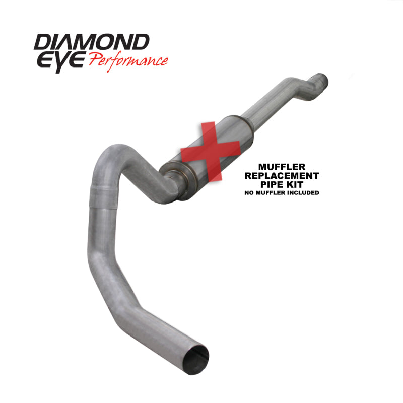 Diamond Eye Performance Diamond Eye KIT 4in Catback MFLR RPLCMENT PIPE Single AL: 03-06 FORD 6.0L EXCURSION