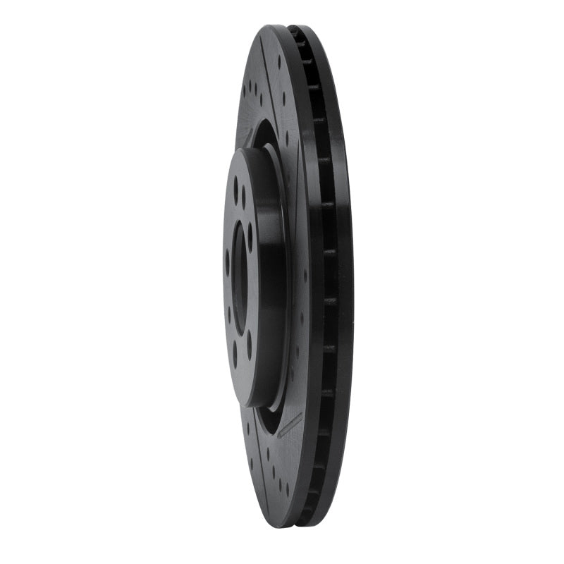 R1 Concepts R1 98-15 Volkswagen Beetle Front Right Drilled & Slotted Black Brake Rotor