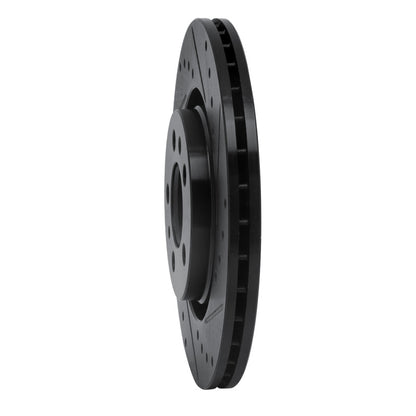 R1 Concepts R1 98-15 Volkswagen Beetle Front Right Drilled & Slotted Black Brake Rotor