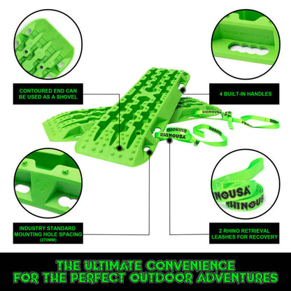 Rhino USA Recovery Traction Boards - Green (Pair)