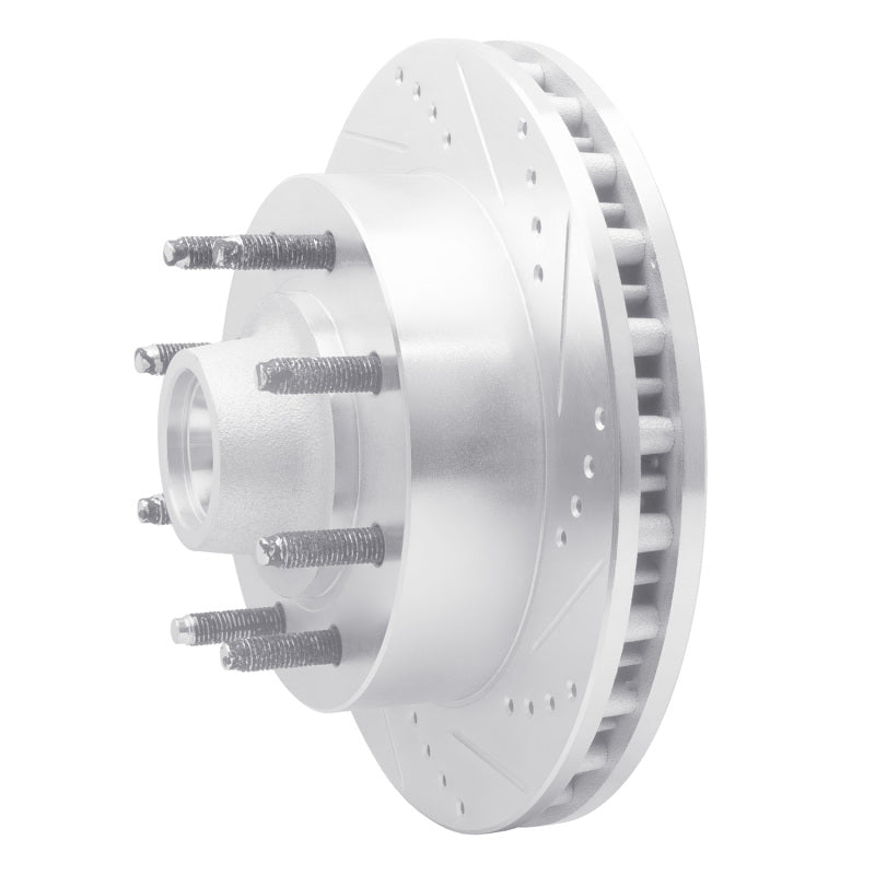 R1 Concepts R1 99-02 Ford F-250 2WD (Super Duty) Front Right Drilled & Slotted Silver Brake Rotor