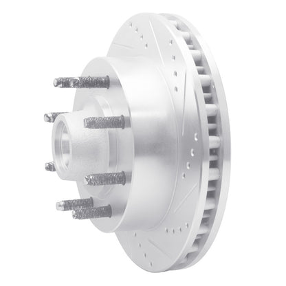 R1 Concepts R1 99-02 Ford F-250 2WD (Super Duty) Front Right Drilled & Slotted Silver Brake Rotor