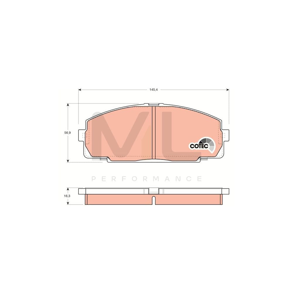 TRW Cotec Gdb770 Brake Pad Set Not Prepared For Wear Indicator, With Adhesive Film, With Accessories