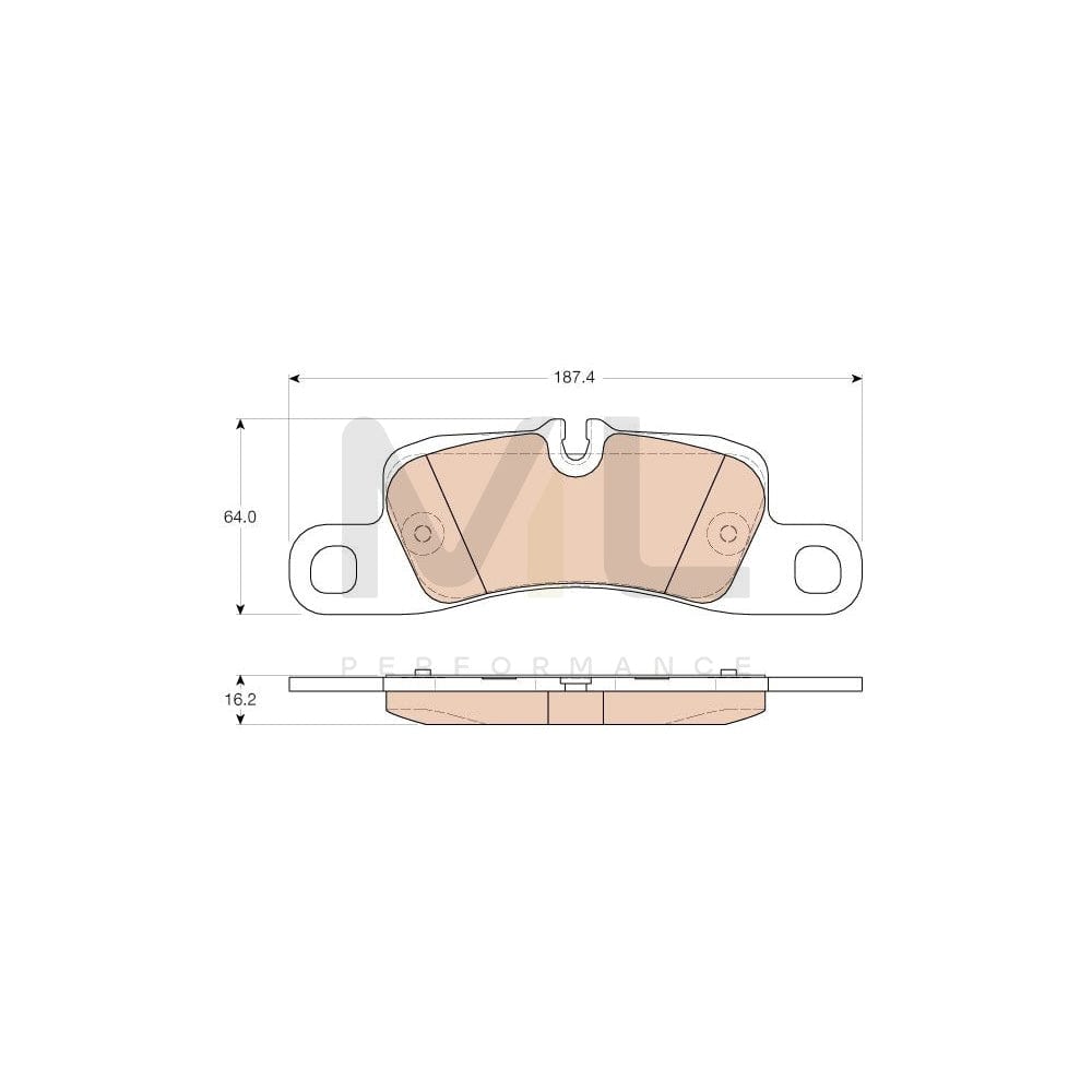 TRW Cotec Gdb1962 Brake Pad Set For Porsche Cayenne (92A) Prepared For Wear Indicator
