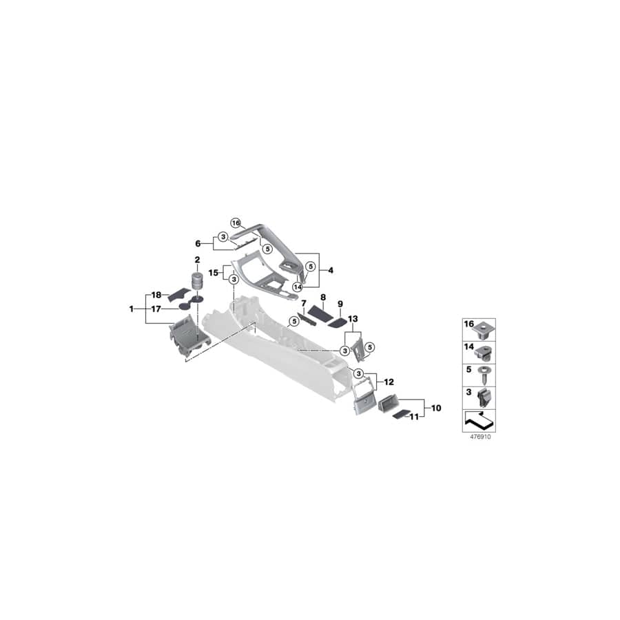 Genuine BMW 51169381047 F39 F48 Cup Holder (Inc. X2 20iX, X1 25iX & X1 18i)