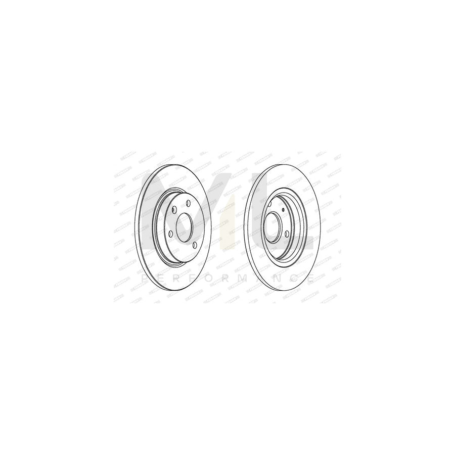 Ferodo Premier DDF316 Brake Disc Solid, With Bolts/Screws  - Pair