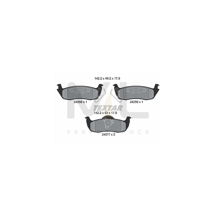 TEXTAR 2425801 Brake pad set with acoustic wear warning