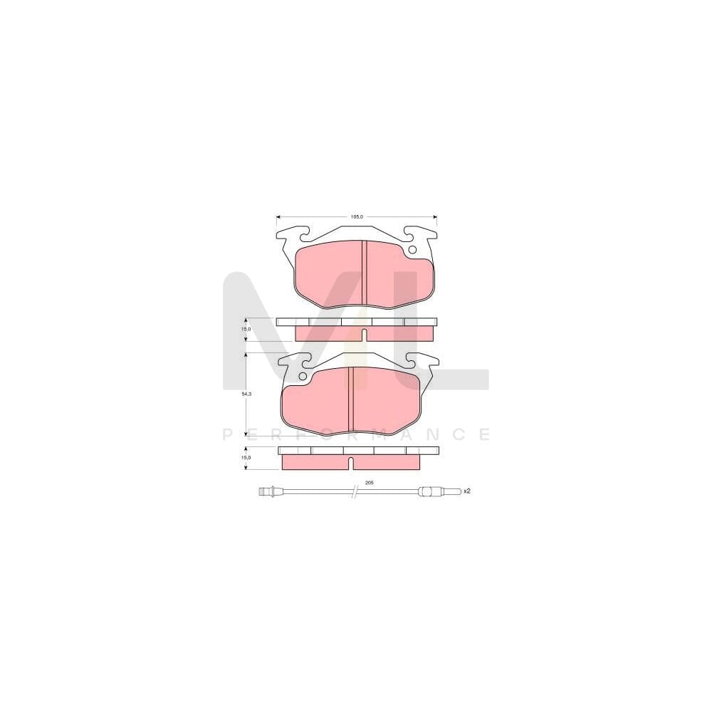 TRW Gdb1079 Brake Pad Set Incl. Wear Warning Contact