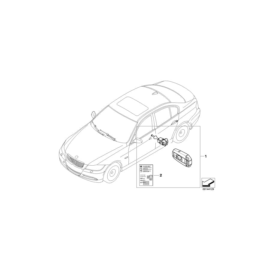 Genuine BMW 51210035830 E91 E90 Set Unif.Lock.Syst.W/Ews Ctrl Unit(Code) 315 MHZ (Inc. 328xi, 335xi & 323i)